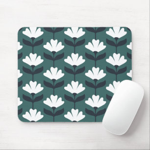 Vintage-Blumenmuster Meergrün Mousepad