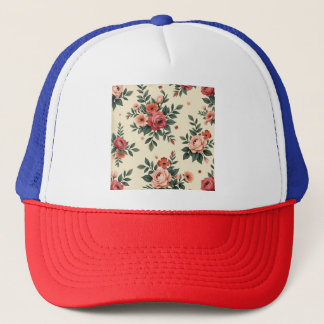 Vintage Blumenmuster mit klassischer Eleganz Truckerkappe