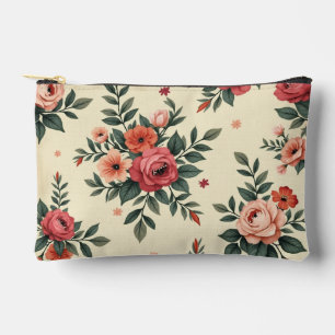 Vintage Blumenmuster mit klassischer Eleganz Zubehörtasche