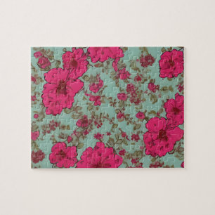 Vintage-Blumenmuster mit Pastellfarben Blumen Puzzle