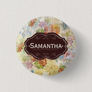 Vintage-Blumenmuster mit persönlicher Note Button