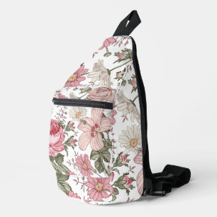 Vintage-Blumenmuster mit Rosen Crossbody Bag