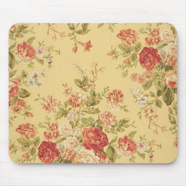 vintage Blumenmuster Mousepad (Vorne)