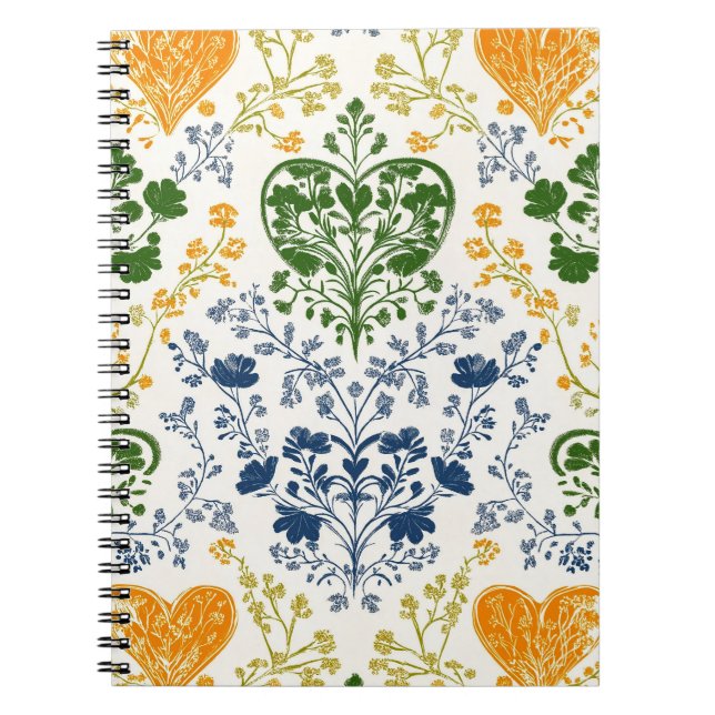 Vintage-Blumenmuster-Notizbuch Notizblock (Vorderseite)