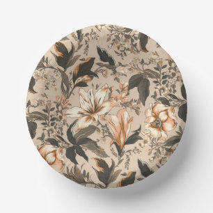 Vintage-Blumenmuster-Papierschalen Pappteller