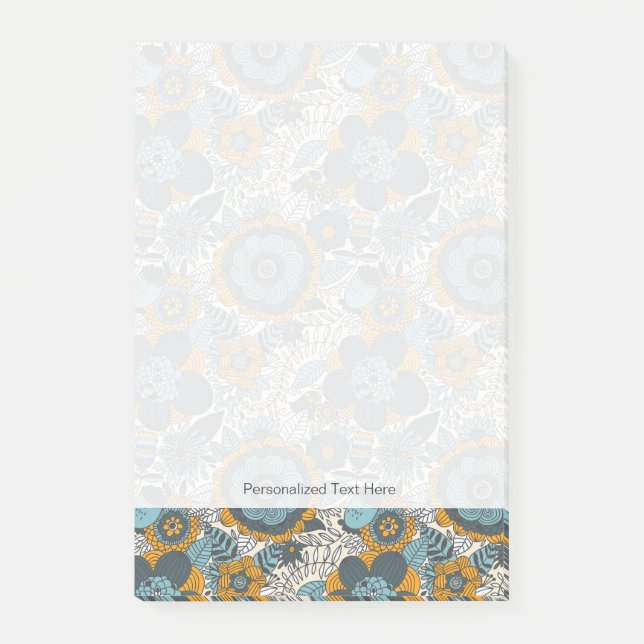 Vintage-Blumenmuster Post-it Klebezettel (Vorderseite)
