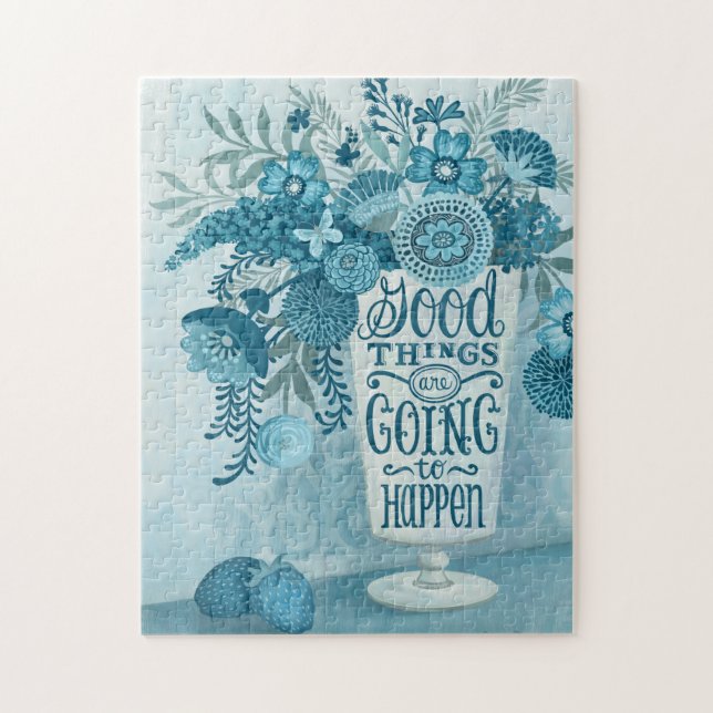 Vintage Blumenmuster Puzzle (Vertikal)