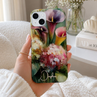 Vintage Blumenmuster Rosa und Lila Personalisiert Case-Mate iPhone Hülle