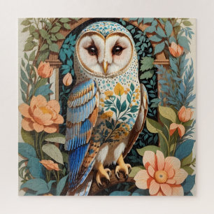Vintage Blumenmuster Schleiereule Puzzle