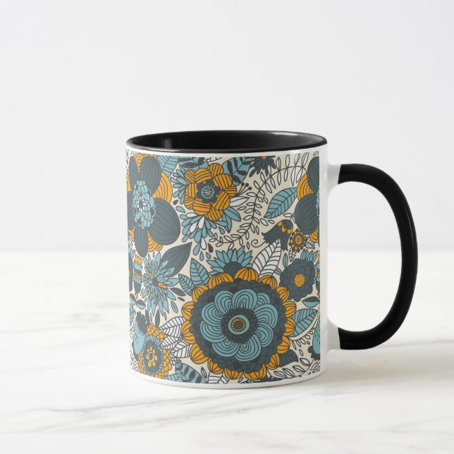 Vintage-Blumenmuster Tasse (Rechts)