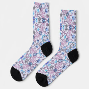 Vintage-Blumenmuster, William Morris Socken