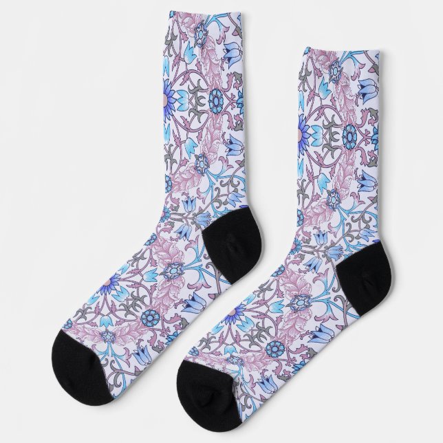 Vintage-Blumenmuster, William Morris Socken (Linkes Detail)