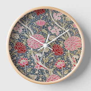 Vintage-Blumenmuster, William Morris Uhr