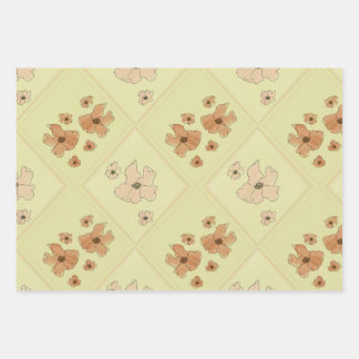 Vintage-Blumenmuster-Wrap-Papierbögen Geschenkpapier Set