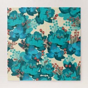 Vintage-Blumenmuster, zarte Blumen. Puzzle