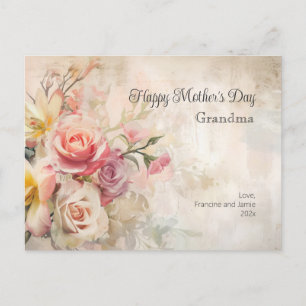 Vintage Blumenmutter Muttertag Postkarte