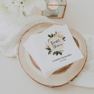Vintage Blumenn Weiße Brautdusche Servietten