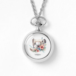 Vintage Blumennähmaschine Mit Monogramm Armbanduhr