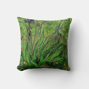 Vintage-Blumenölmalerei, Iris von Van Gogh Kissen