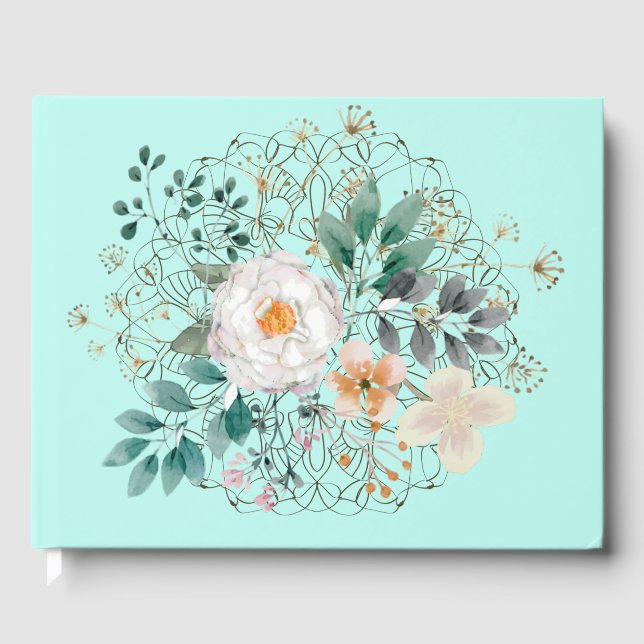 Vintage Blumenordnung Gästebuch (Vorderseite)