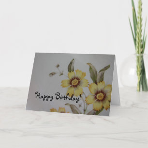Vintage-Blumenplatte, Alles Gute zum Geburtstag! Karte