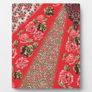 Vintage-Blumenplatte   Romantische Boho-Kunst Fotoplatte