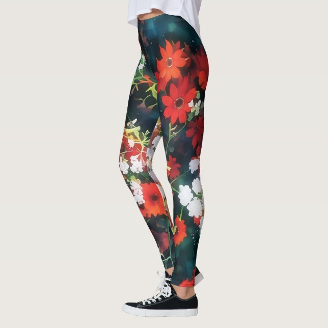 Vintage Blumenpraxis Blume Art Leggings (Links)