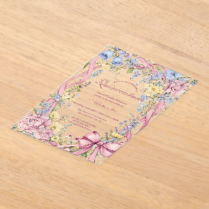 Vintage-Blumenrahmen Quinceañera  Acryleinladungen