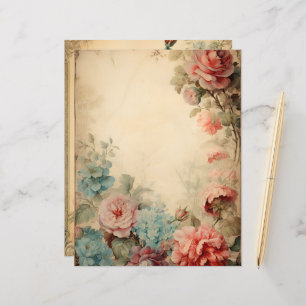 Vintage Blumenrahmen - Scrapbook Paper