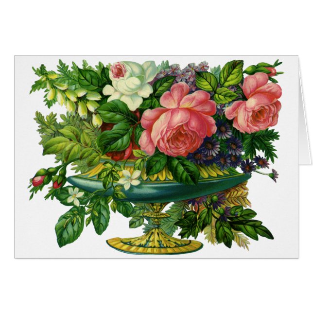 Vintage Blumenrosen, Vase der Blume (Vorderseite (Horizontal))