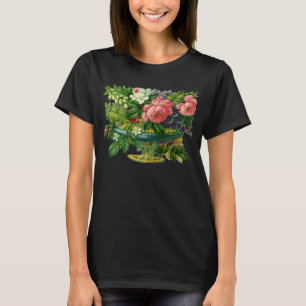Vintage Blumenrosen, Vase der Blume T-Shirt