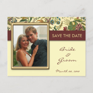 Vintage BlumenSave the Date Foto-Postkarten Ankündigungspostkarte