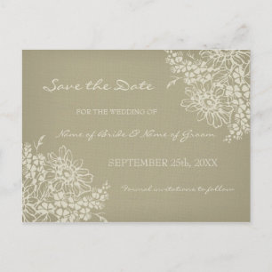 Vintage BlumenSave the Date Wedding Postkarten