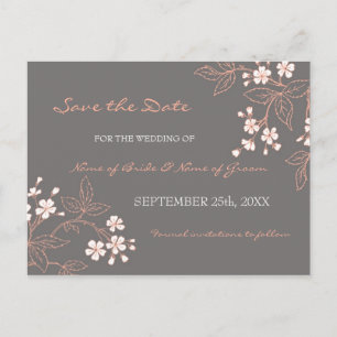 Vintage BlumenSave the Date Wedding Postkarten