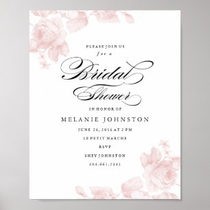 Vintage-Blumenschilder für die Hochzeit Poster