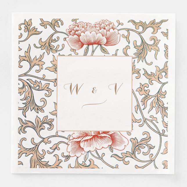 Vintage Blumenschmuck von Owen Jones Serviette (Vorderseite)