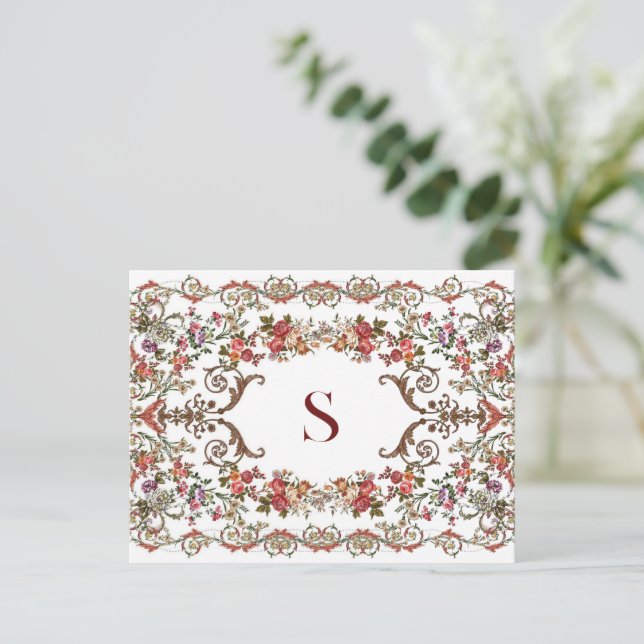 Vintage Blumenschrauben Postkarte (Stehend Vorderseite)