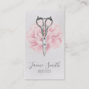 Vintage Blumenschrift Haarstylistin Visitenkarte