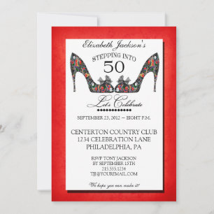 Vintage Blumenschuh 50. Geburtstag Einladung