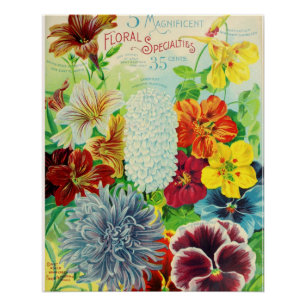 Vintage Blumenspezialitäten Poster