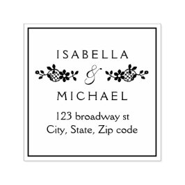 Vintage Blumenspitze Custom Wedeladresse Permastempel