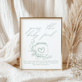 Vintage Blumenspülung Raten Baby Food Poster