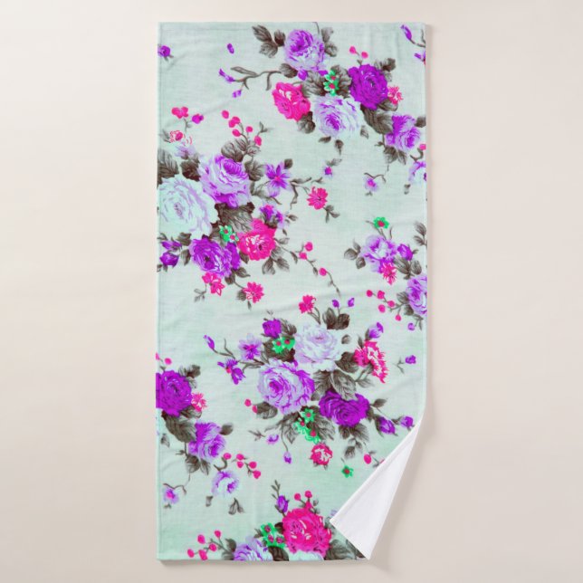 Vintage Blumenstoffe, Farbstoff Retro Badehandtuch (Badehandtuch)