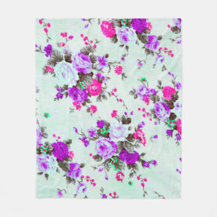 Vintage Blumenstoffe, Farbstoff Retro Fleecedecke