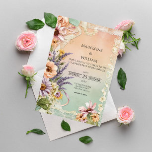 Vintage Blumenstrasse Elegante Romantische Hochzei Save The Date