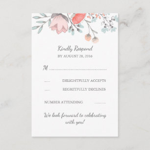 Vintage-Blumenstrauß Hochzeit RSVP-Karte Einladung