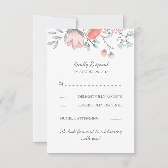 Vintage Blumenstrauß-Hochzeitskarte Einladung (Vorderseite)