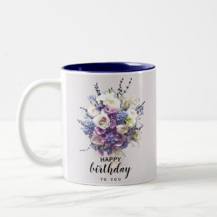 Vintage Blumenstrauß- kundengebundene Zweifarbige Tasse