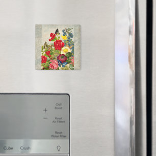 Vintage-Blumenstrauß mit Schmetterlingen Magnet