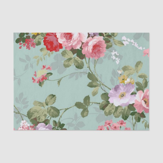 Vintage Blumentapete Seidenpapier (Vorderseite)